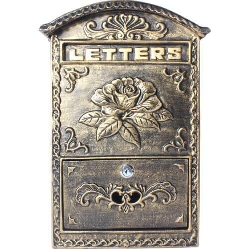 BETOHE European Style Aluminum Crafts Hanging Bronze-Coloured Decorative Mailbox Specialty