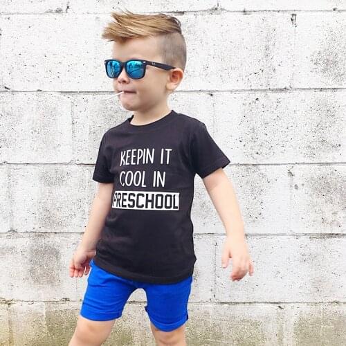 Keepin 'It Cool in Preschool T Shirt for Kids Back to School Shirt Summer Fashion Short-sleeved Funny Toddler Graphic T Shirts