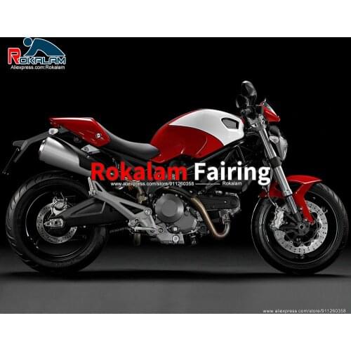 Motorbike ABS Cowls For Ducati 696 795 796 M1100 2009 2010 2011 2012 2013 White Red Motorbike Fairing Shells (Injection Molding)