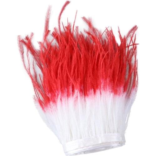 Wholesale Ostrich Feather Trim Ribbon For Clothing Sewing 10-15Cm/4-6 Inch Plumes Wedding Dress Decoration Feathers DIY Crafts