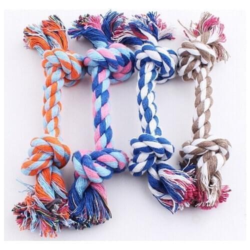 Hot New Cheap Puppy Dog Pet Toy Cotton Braided Bone Rope Chew Knot 16cm