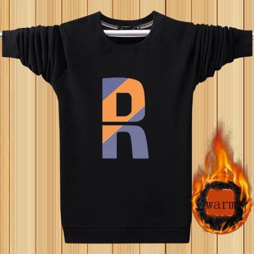 Men Sweatshirts Plus Velvet To Keep Warm 2021 New Arrival Winter Casual Male Pullover Letter Korean Style Plus Size 4XL 5XL H31