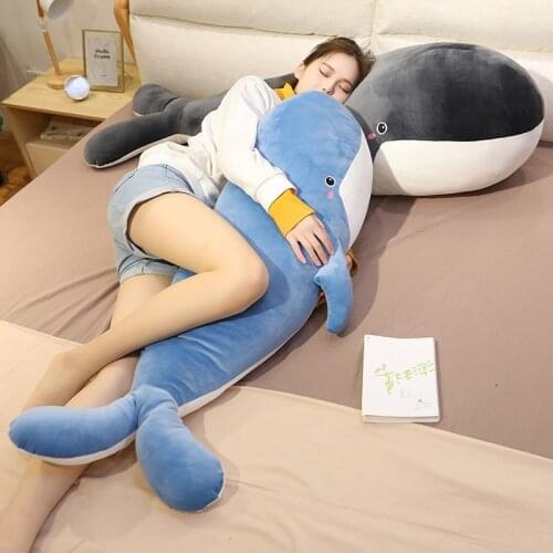 Stuffed Plush Whale Toys Pillow Kids Kawaii Sleeping Pillow Cute Animal Doll Plush Toy Boys Girls Birthday Christmas Present