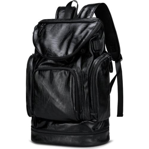 2021 New Brand Casual Men Backpack Leather Travel Bag Multifunctional Office Rucksack Waterproof Large Backpacks Luggage