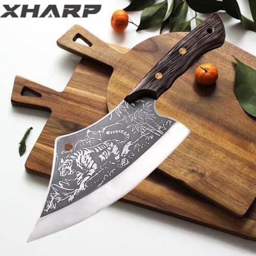 Chopping Knife Sharp Household Kitchen Knife Tiger Grain Stainless Steel Chopping Chicken & Duck Chopper Butcher Accessories
