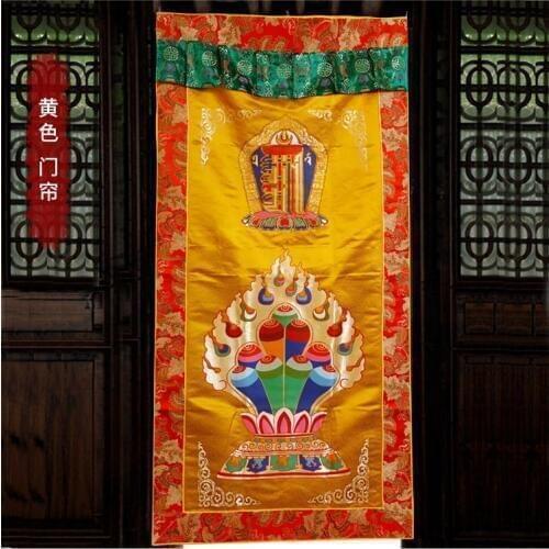 Wholesale 180CM Greco-Buddhist Nepal Tibet Buddhism ART Kalachakra Auspicious Embroidery wall Tapestry Door curtain talisman