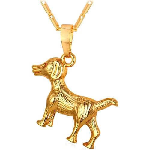 Collare Cute Dog Necklaces & Pendants Gold/Silver Color Charm Pendant Wholesale Animal Men Jewelry Necklace Women P233