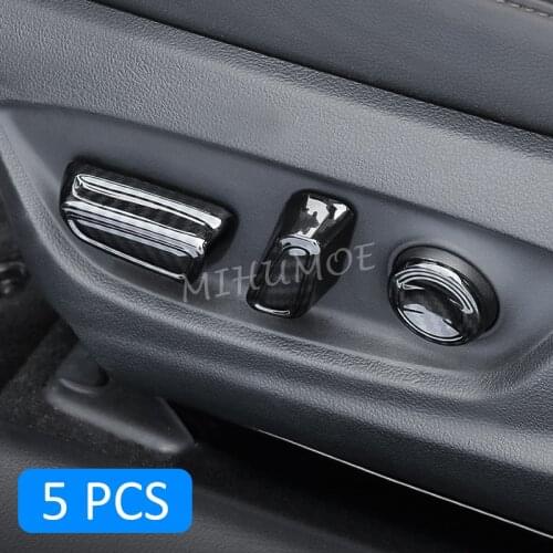 For Toyota Camry Hybrid 2018 2019 2020 Interior Seat Adjust Switch Carbon Fiber Adjustment Button Cover Overlay Trims