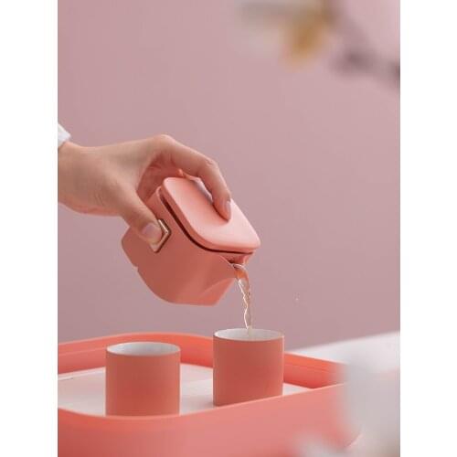 Zhepin Internet Celebrity Kung Fu Tea Set Household Travel Carrying Case Simple Modern Integrated Ceramic Tea Table