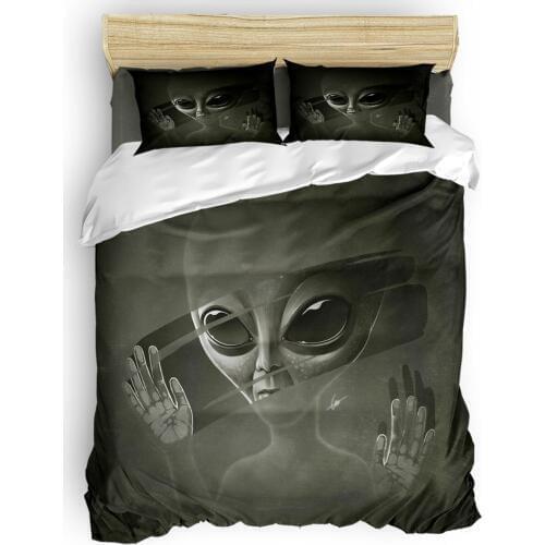 Alien Duvet Cover 3D Cotton Duvet Cover King Size Queen Size Quilt Cover Set Bedclothes Comforter Single Bedding Sets