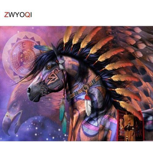 Full Round Diamond painting Cross stitch Horse Eagle Full Square Diamond embroidery Horse Eagle DIY 3D Diamond mosaic Horse