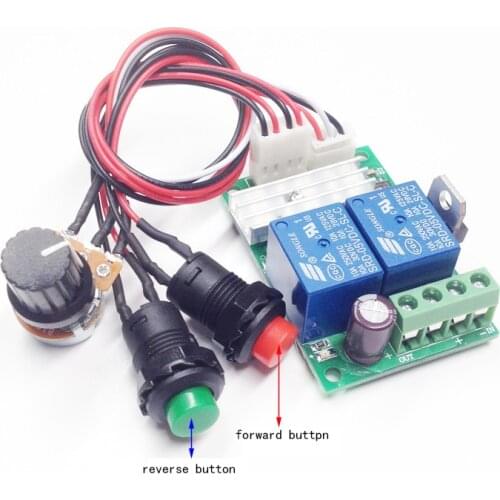 DC 6V-24V 3A 21kHz PWM DC Motor Speed Regulator Controller Adjustable Speed Control Reversible Relay Module 12V Lockless switch