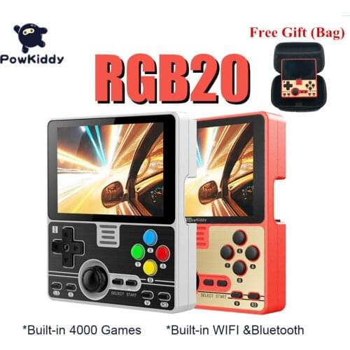 RGB20 3.5 " IPS Screen Built-in Wifi Module Multiplayer Online Game RK3326 Open Source Handheld Game with Storage Bag for Gift