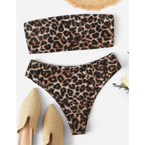 Sexy Bikini 2021 Leopard Swimsuit Women Swimwear Push Up Bikini Set Brazilian Bathing Suit Summer Beach Wear Swimming Suit #T3