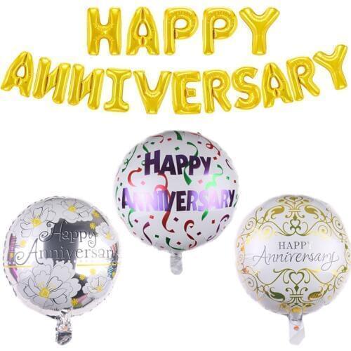 Happy Anniversary Letter Foil Balloons Wedding Anniversary LOVE Theme Birthday Air inflatable globos Memorial day Party supplies