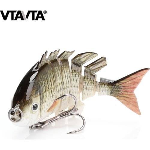 VTAVTA Mini Fishing Lure Topwater Crankbait 5.5cm 4g Multi Jointed Hard Bait sinking Wobblers Fishing 6 segemants Swimbait