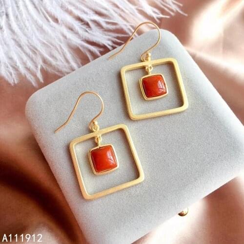 KJJEAXCMY fine jewelry natural Agate 925 sterling silver women earrings support test fashion