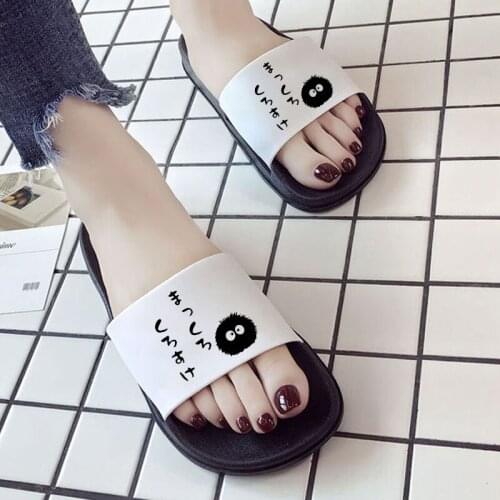Women Shoes 2021 Summer bathroom beach Home Slippers Cartoon Graphics Print Slides Flat Non-slip Indoor Sandals Ladies shoes