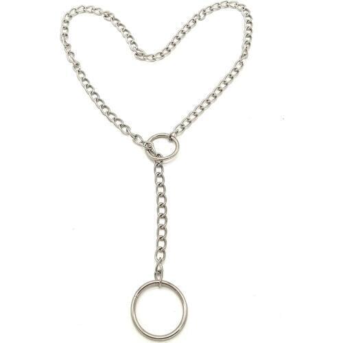 Women Chain Necklace Silver Color Halskette Bdsm Curb Collares Rapper Choker Punk Kolye Gothic Collana Hip Hop Gargantilha