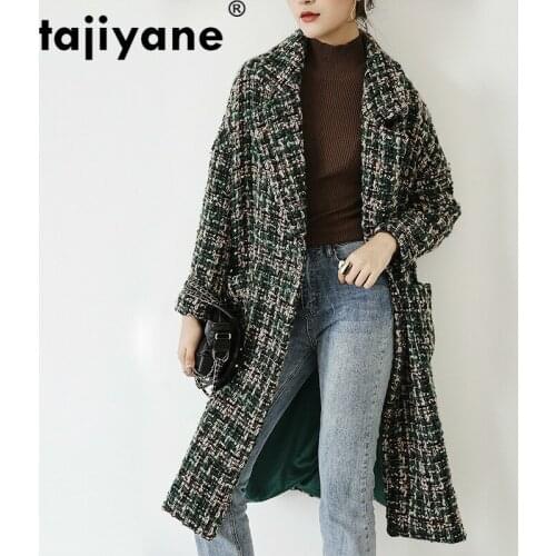 Women Coat Winter Long Woman Jacket Wool Coat Korean Plaid Thicked Womens Coats Jackets Female 2021 FH181110001WPY665