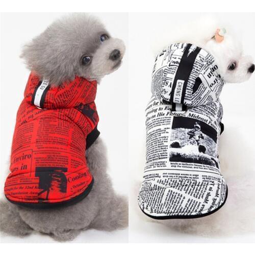 Pet Winter Dog Coat Jacket Cat Clothes Soft Warm Newspaper Dog Clothes Small Puppy Coat Chihuahua Pomeranian Dog Winter Clothes