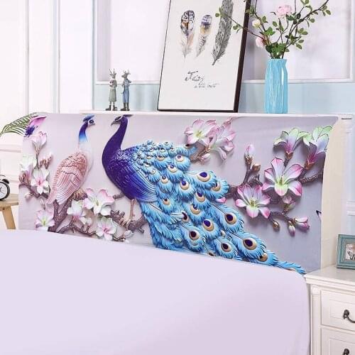 1 Pc Bedside Cover for Bed Headboard Cotton Clip Dustproof Cover of Bed Head Backrest Cute Animal Pattern Headboard Covers