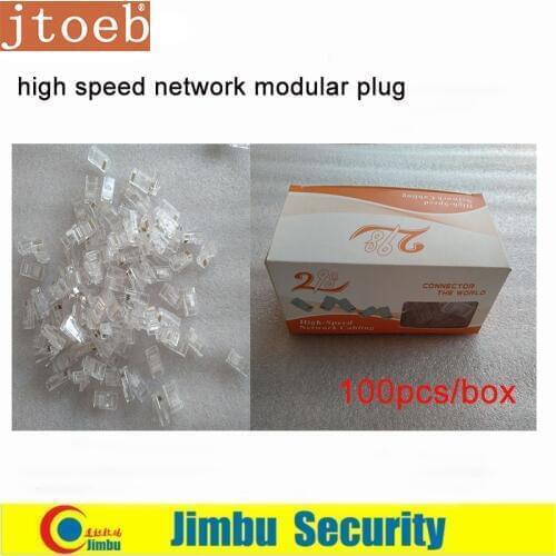 100pcs Gold plated RJ45 Net Network Modular Plug high speed the plugs terminate twist pair cable with 22-26 AWG Solid