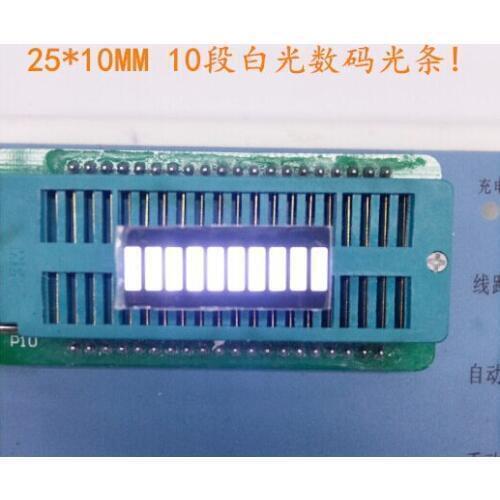 50pcs/lot 10 grid digital segment White LED light bar 10 flat tube of super bright 2.8-3.2v 20ma