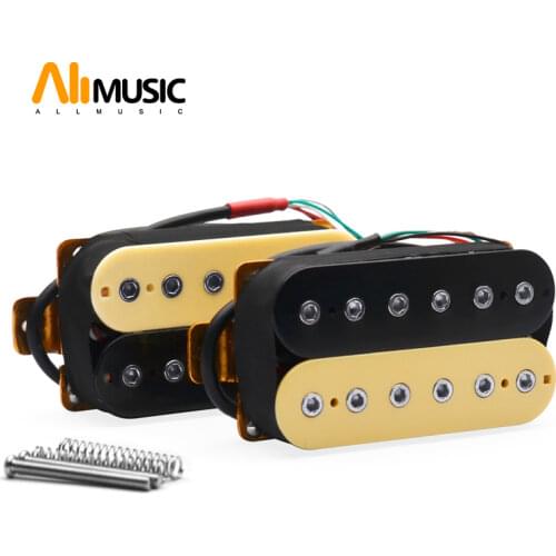 6 String Electric Guitar Pickups Humbucker Dual in Line Adjustable 12pcs Hex Screw Pickup Ivory/Black