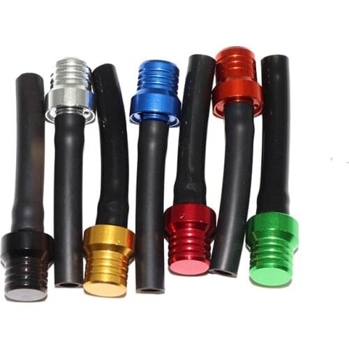 7 Color Aluminum Motorcycle Gas Pit Dirt Bike Fuel Petrol Tank Cap Breather Pipe Hose ATV 2Way Valve Vent Tube CNC