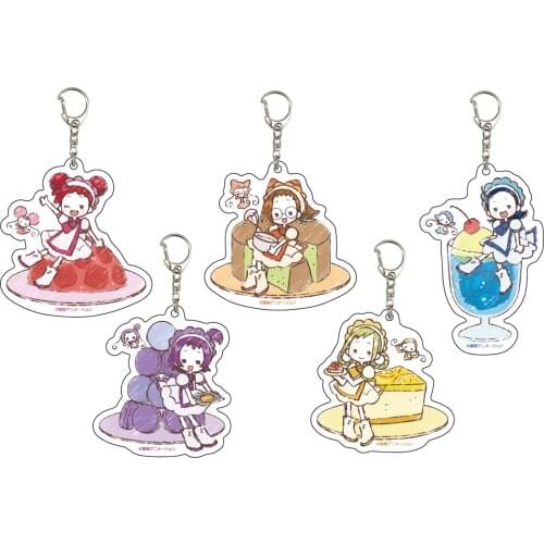 Anime Magical DoReMi Harukaze Doremi Fujiwara Hazuki Acrylic Keychain School Bag Charm Pendant Keyring Afternoon tea Series Gift