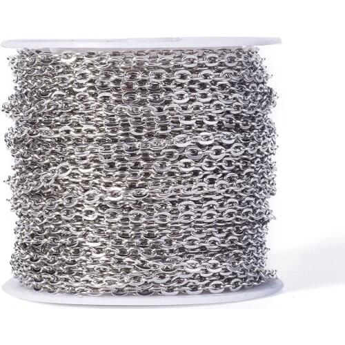 3x2x0.5mm 10m Unwelded Iron Cable Chains Link Chain Stringing for Jewelry Making DIY Necklace Bracelet Earrings Accessories