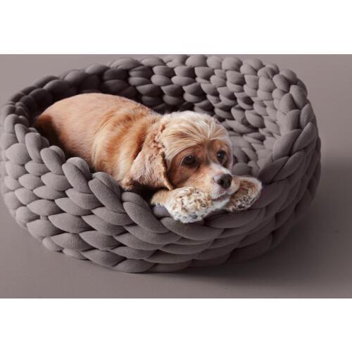 Pet Kennel Pet Dog Cat Hand-woven Bed Handmade Knit Nest House Puppy Kitten Cave Basket Sleeping Bag Dogs Kennel Supplies