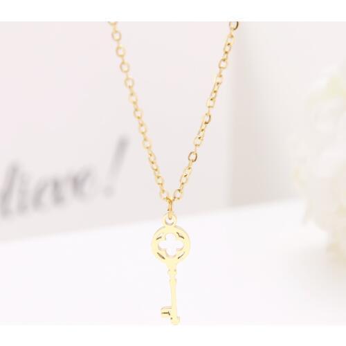 DOTIFI Stainless Steel Necklace For Women Lovers Fashion Key Engagement Jewelry