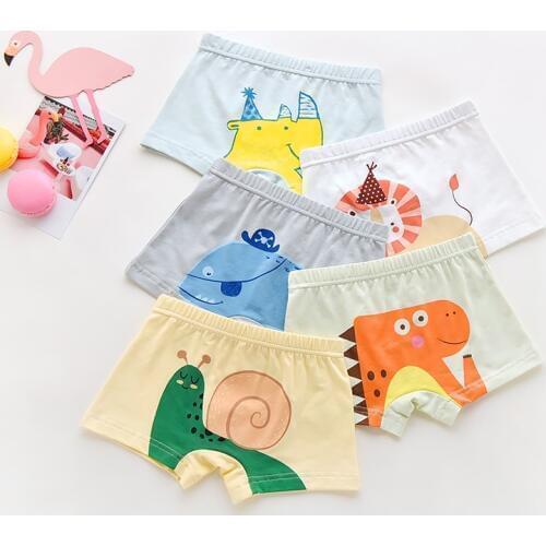 HPBBKD 5pcs/lot Kids Boys Underwear Cartoon Childrens Shorts Panties for Baby Boy Boxers Panty Teenager Underpants 2-14T BU032