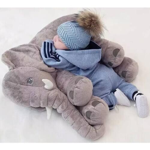 New Cartoon 60cm Large Elephant Plush Toy Kids Sleeping Back Cushion Baby Stuffed Pillow Animal Dolls Plushie Birthday Gift