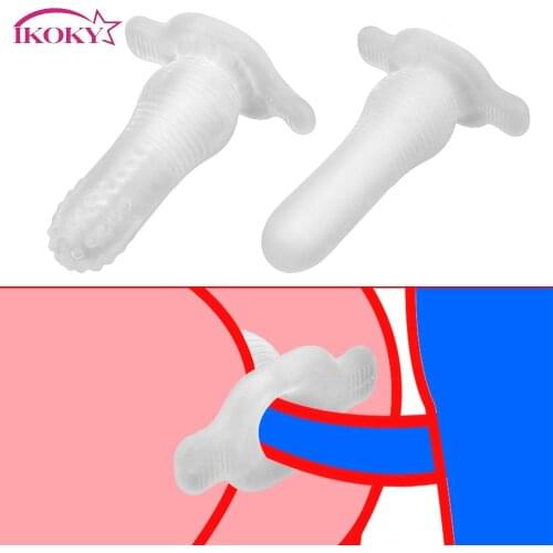 IKOKY TPE Hollow Anal Plug Anal Expanding Anus Dilator Butt Expansion Transparent Prostate Massager Sex Toys for Women Men Gay