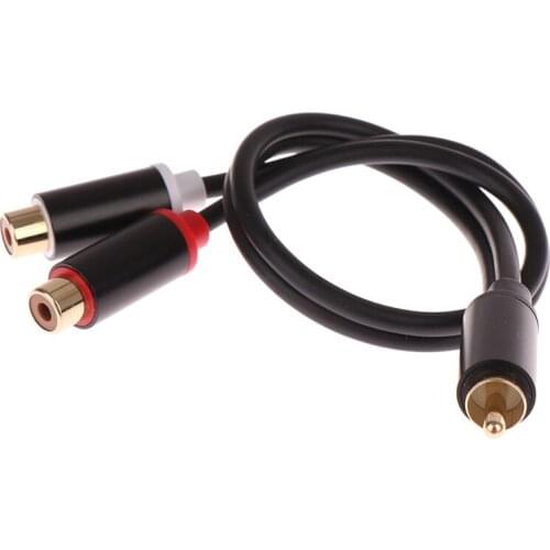 2RCA Female to 1RCA Male Splitter Cable Audio Splitter Converter Speaker Cable