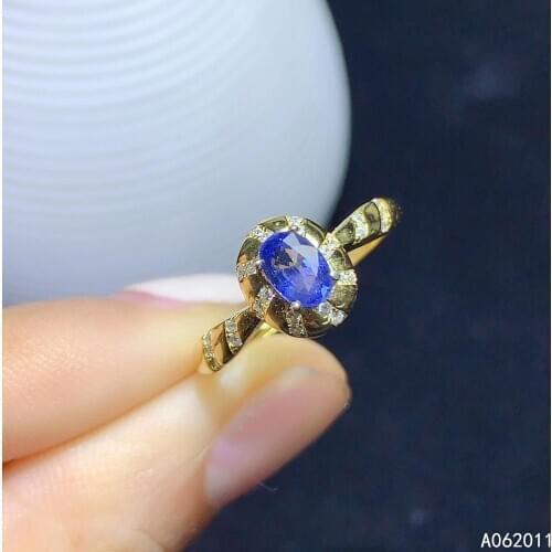 KJJEAXCMY fine jewelry natural sapphire 925 sterling silver popular new gemstone women ring support test with box