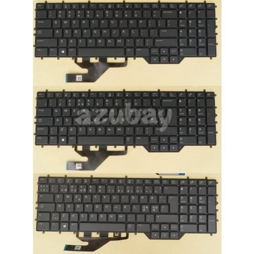 US UK Nordic Swedish Finnish Norwegian Danish Keyboard for Laptop DELL Alienware M17 R2 2019, Pey Key RGB Backlight