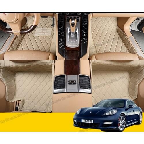 Leather car floor mats for porsche panamera 2010 2016 2015 2014 2013 2012 2011 accessories 970 rug carpet interior luxury