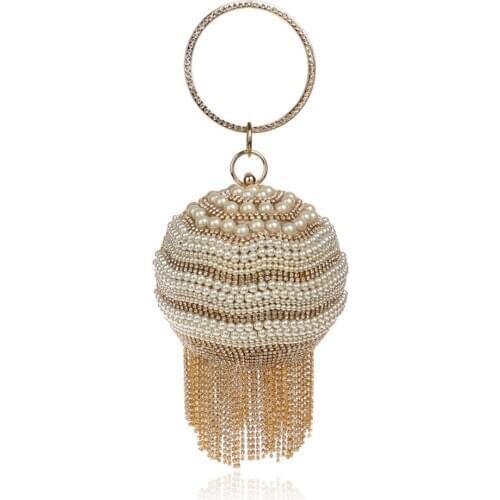 Fashion bag simple bridal wedding purse shining crossbody bag women evening party crystal shoulder bag diamonds circle round bag