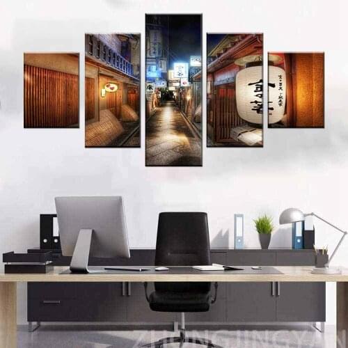 Framework Wall Art Home Decoration 5 Panel Japan Landscape Living Room Canvas HD Print Painting Modular Pictures Modern Poster