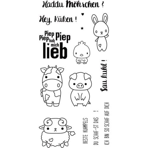 German word Transparent Clear stamp and cutting dies DIY Silicone Seals Scrapbooking /Card Making/Photo Album Decoration