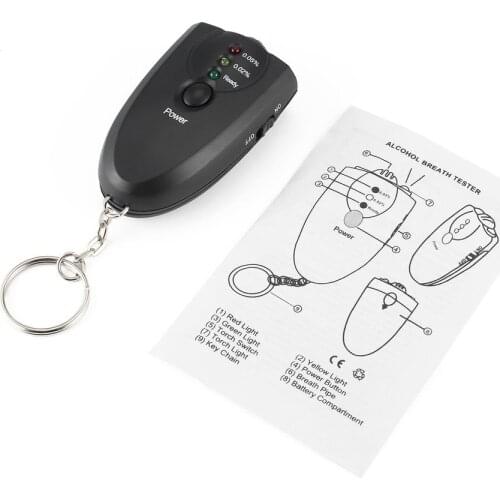 Hot new Styling Portable Keychain Design LED Alcohol Breath Tester Alcohol Analyzer Diagnostic Tool Hot