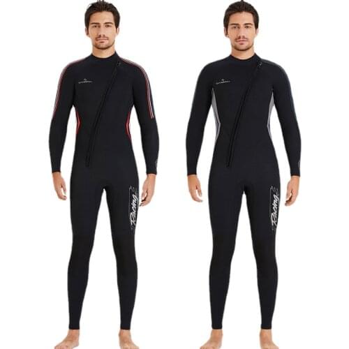 New Man 3mm Neoprene Full Body Wetsuit Mens One-piece Warm Surfing Wetsuit Long-sleeved Cold-proof Snorkeling Winter Swimsuit
