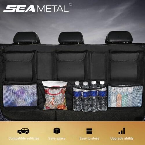 Car Trunk Organizer Large Capacity Storage Bag Car Back Seat Holder Multi Pockets Mesh Nets Storage Goods for SUV Hatchback MPV