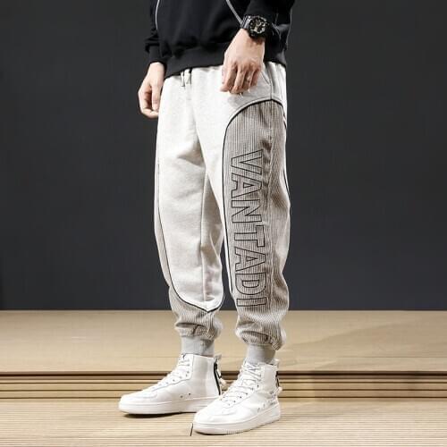 Autumn Fashion Casual Cargo Pants Men Loose Fit Spliced Designer Corduroy Harem Trousers Streetwear Hip Hop Joggers Sweatpants