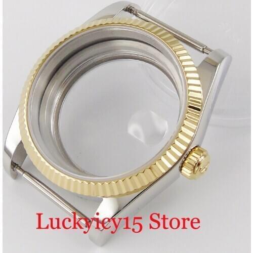 Fit ETA 2836 MIYOTA Movement Men Automatic Watch Case with Sapphire Glass Seeing-Through Backcover