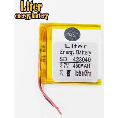Polymer lithium ion battery 3.7 V, 423040 450mAh CE FCC ROHS MSDS quality certification